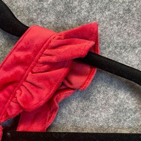 TAHARI Dress Girls Size 8 Pink Velvet Ruffled Lined Square Neck Overall Jumper - Picture 12 of 14